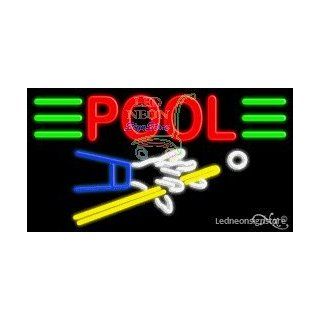 Pool Neon Sign 20 inch tall x 37 inch wide x 3.5 inch deep