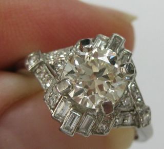 Gorgeous Estate 1930s 40s Howes Old Mine Diamond and Platinum Ring
