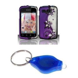 Purple Lily Vines Design Hard Case + ATOM LED Keychain