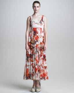 B20K5 Jean Paul Gaultier Tiered Floral Maxi Dress