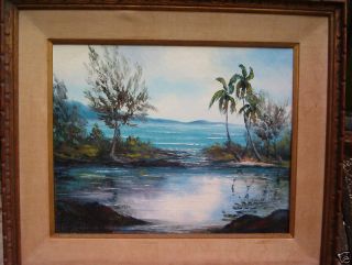 Original Oil Painting Erna Primo Hilo Hawaii Palm Trees
