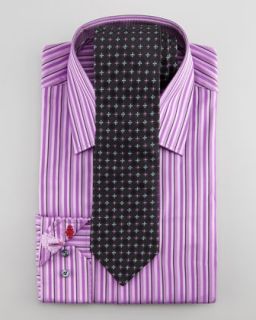 Robert Graham Daly Striped Dress Shirt & Floral/Dot Silk Tie   Neiman