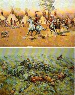 Indian Warriors Custer at The Little Bighorn and War Party Return
