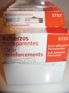   Boxes of 200 count AVERY Clear Hole Reinforcements 12x200 2400 count