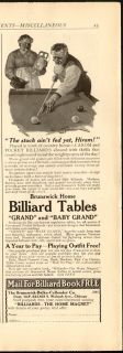 1915 Print Ad Brunswick Billiard Pool Table Poor Hiram