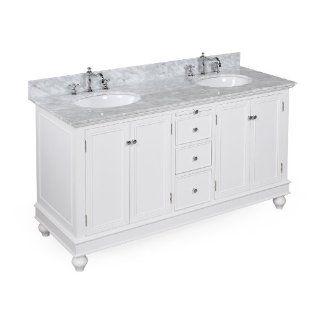 Bella 60 inch Bathroom Vanity (Carrera/White) Includes an Italian