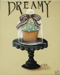 Dreamy Cupcake Glass Cloche Print Catherine Holman