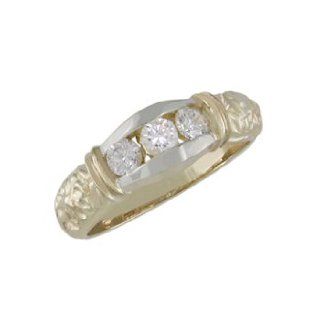 Gadari   size 5.50 14K Gold Channel Set Diamond Ring: Jewelry: 