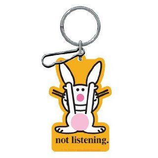 Happy Bunny  Not Listening Plastisol Key Chain : 