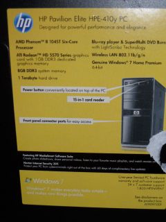 HP Pavilion Elite HPE 410 Desktop PC AMD Phenom II X6 2.7 GHz, 8GB Ram