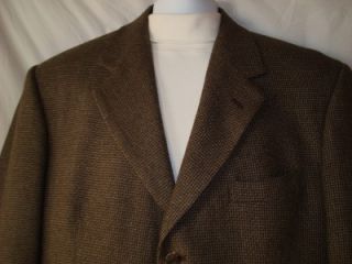 Mens John Henry Brown Tweed Wool Blend Sport Jacket 42R