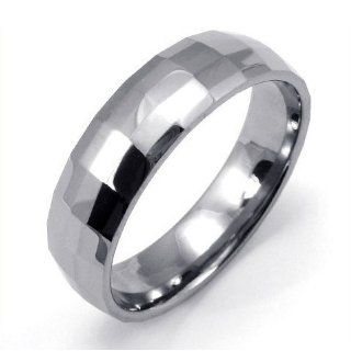 CET Domain SZ11 1094 9 Sven Square Pattern Tungsten Steel Ring Silver