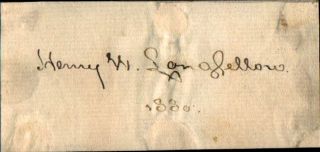  Henry w Longfellow Autograph 1880