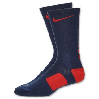 Nike Elite Mens Basketball Crew Socks Navy/ Red