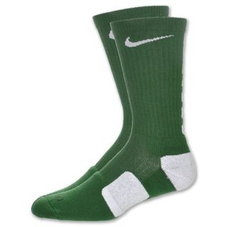 Nike Elite Mens Basketball Crew Socks Green/White