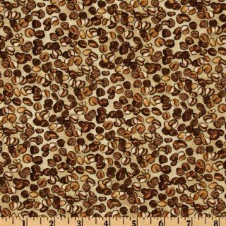 44 Wide Cafe Americano Coffee Beans Latte Fabric By The