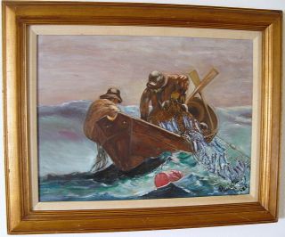 Fine Reproduction Oil Painting With Frame of THE HERRING NET By