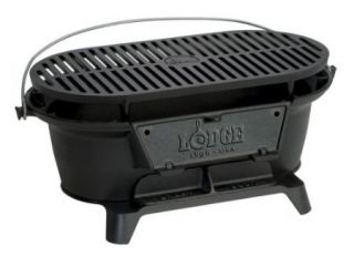 Lodge Outdoor Cooking Rugged Charcoal Iron BBQ Grill Patio Portable