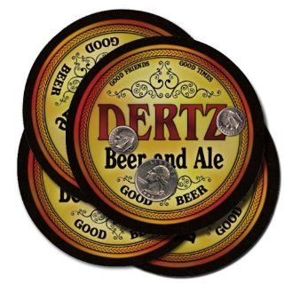 Dertz Family Name Brand Beer & Ale Drink Coasters   Set of