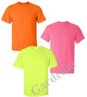 High Visibility Safety Yellow Orange Pink 50 50 Cotton Polyester T