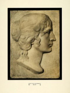 1914 Print Relief Sculpture Profile Women Adolf Von Hildebrand Hair