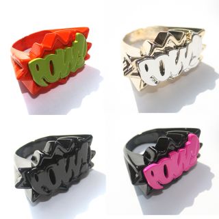 Hip Hop pow Rings Pop 4Colors LARGE10 Size Greater