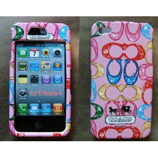 Plastic Net Pink Front and Back Case Cover for iPhone 4