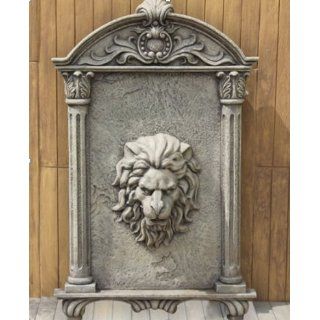 55.25 Detailed Lion Head Columned Decorative Outdoor Wall