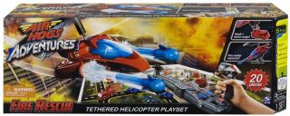 NIB  Air Hogs Adventures FIRE RESCUE Tethered Helicopter 20 Pc Playset