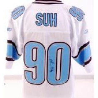 Suh Signed Lions Jersey   Autographed NFL Jerseys: Sports