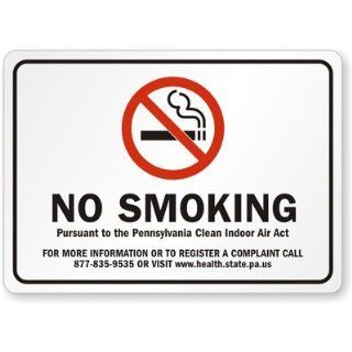 NO SMOKING PURSUANT TO THE PENNSYLVANIA CLEAN INDOOR AIR