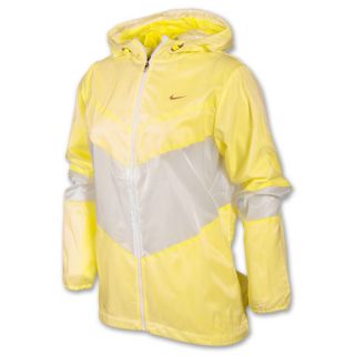 Womens Nike Cyclone Running Jacket White/Yellow