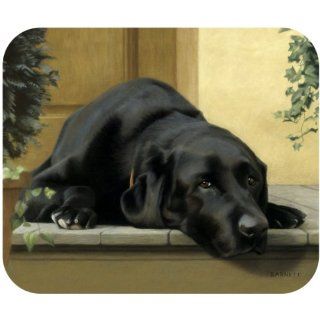 Fiddlers Elbow Black Lab on Porch Mouse Pad Computers
