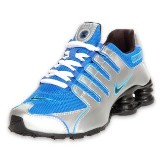 Nike Kids Shox NZ Running Shoe Blue Sparkle