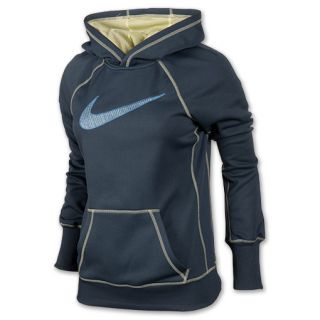 Nike Swoosh Out Womens Pullover Hoodie Navy/Yellow