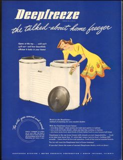  Print Ad Motor Products Corp DEEPFREEZE Most talked about home freezer