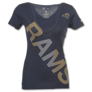 Nike NFL St Louis Rams Off Kilter Womens V Neck Tee Shirt