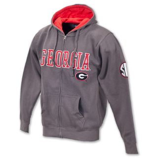 Georgia Bulldogs NCAA Mens Full Zip Hoodie Grey