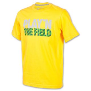 Kids Nike Field Tee Shirt Varsity Maize/Dark Grey