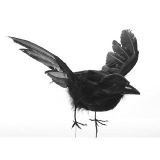 Package of 2  Flying Black Feather Artificial Crows Arts