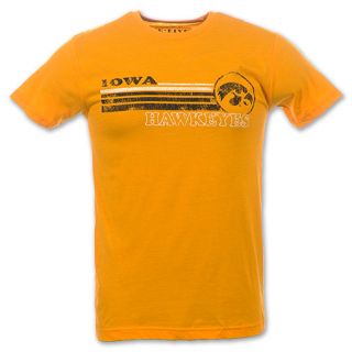 NCAA Iowa Hawkeyes Stripes Destroyed Mens Tee Shirt
