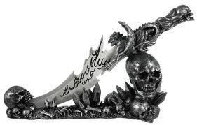 Hells Athame Fantasy Skull Bones Skeleton Flaming Fury Knife Dagger