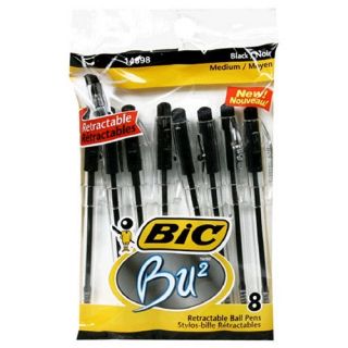 BIC BU2 Ball Pen   Black, Six   8 Count Packs (48 Pens