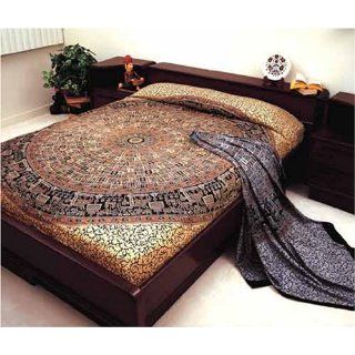 Bagroo Print Indian Bedspread, Double Size: Home & Kitchen