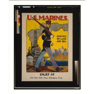 Historic Print (M): U.S. Marine Corps   Service on land