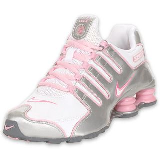 Nike Kids Shox NZ Running Shoe White/Silver/Pink