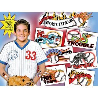 Temporary Tattoos, Baseball Tattoos, 36 Tattoos (Pack of 2