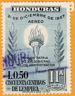 Honduras Stamps Scott #C304 (1959), #C308 (1959) and #RA3 (1945