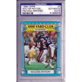 Walter Payton Autographed 1986 Topps Card PSA/DNA Slabbed