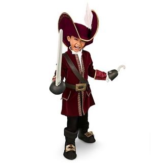 Captain Hook Costume Jacket Pant Dickie Hat Sword Hook 5 6 s NWT